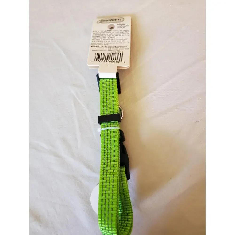 Ruffin It ReflecTech High-Visibility Dog Collar. 14-20". NEW Neon Green - Picture 4 of 4